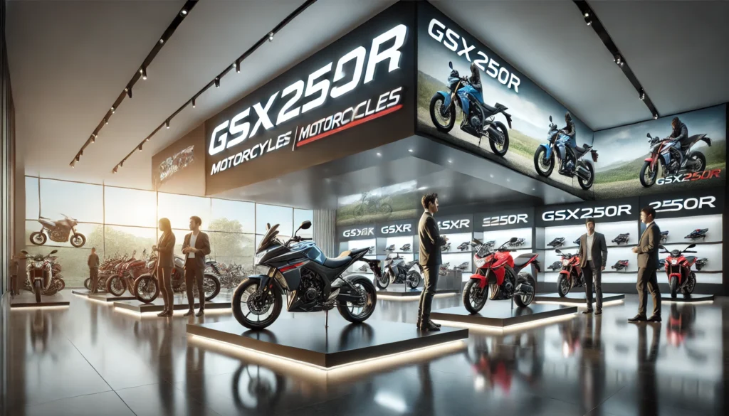 GSX250Rが販売されているところを表現した横長のイメージ画像