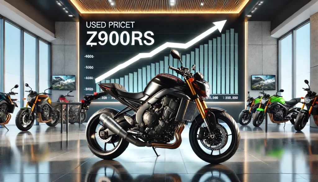 Z900RSの中古市場で価格が上がっている様子を表現した横長のイメージ