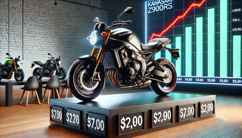 Z900RSの中古市場で価格が上がっている様子を表現した横長のイメージ